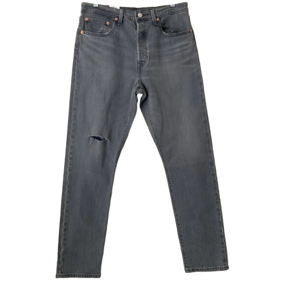 Levi's Premium 501 Skinny High Rise Button Fly Jeans Gray Wash 31 - Picture 2 of 13